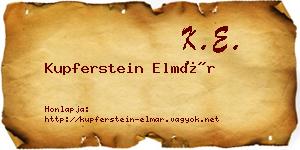 Kupferstein Elmár névjegykártya